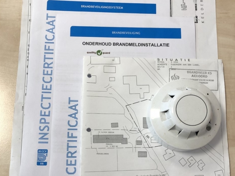 Inspectiecertificaat brandmeldinstallatie