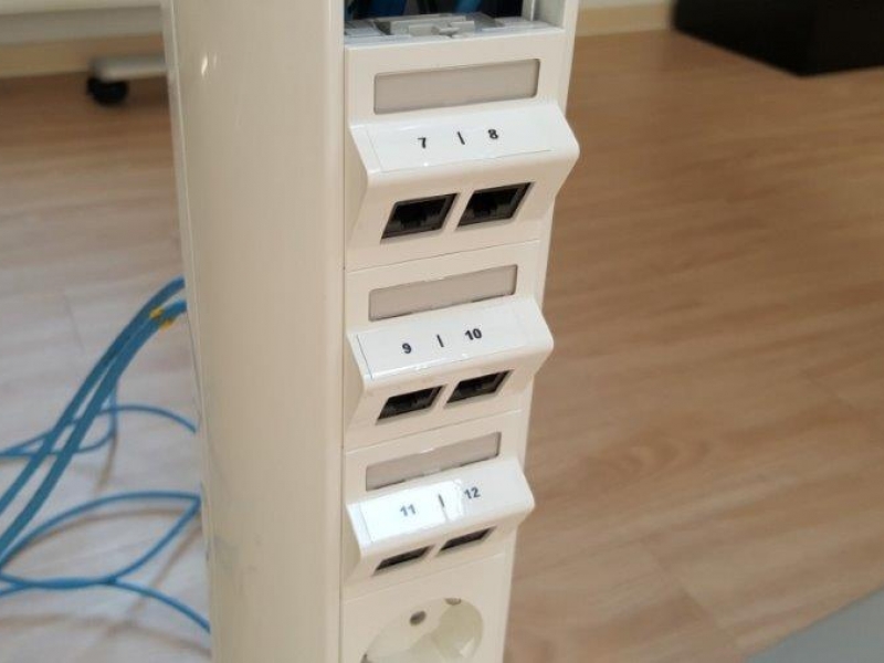 Werkplek aansluiting netwerkbekabeling